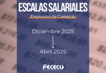 Escalas Salariales de Empleados de Comercio | diciembre 2025 a abril 2026