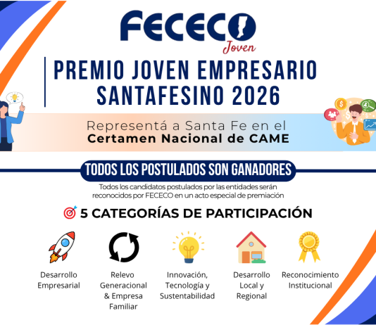 Premio Joven Empresario Santafesino 2026: FECECO Joven abre la convocatoria con nuevas categorías de premiación