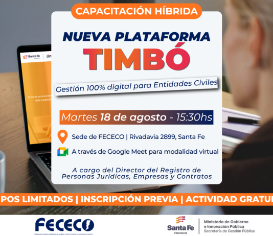 Capacitación oficial: FECECO invita a conocer la nueva Plataforma Timbó para trámites de entidades civiles